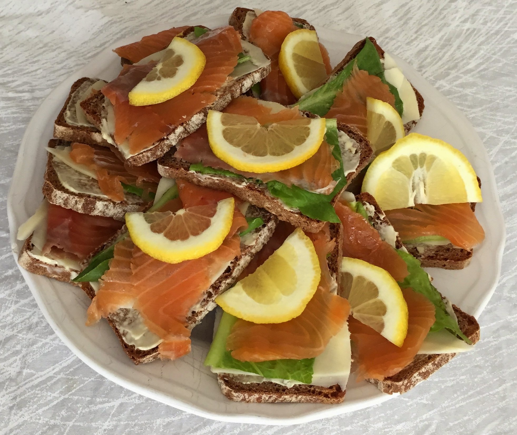 Finnish rye bread with salmon
